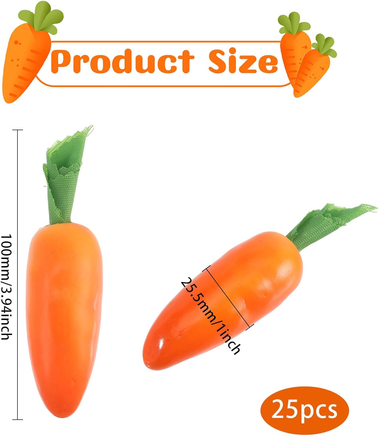 CHGCRAFT 25pcs Artificial Carrots for Easter Decor
