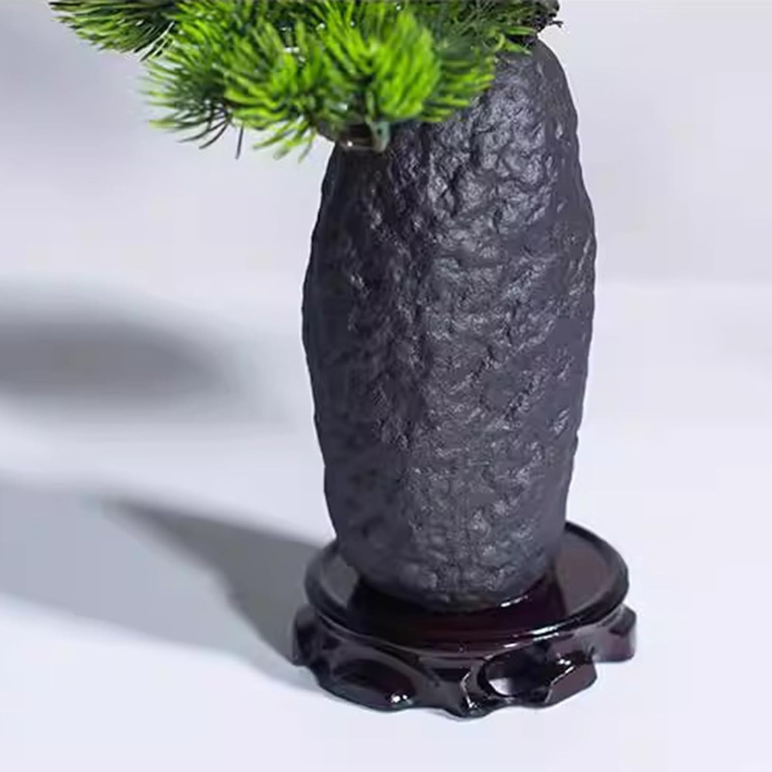 Faux Bonsai Tree with Colorful Ceramic Vase Set