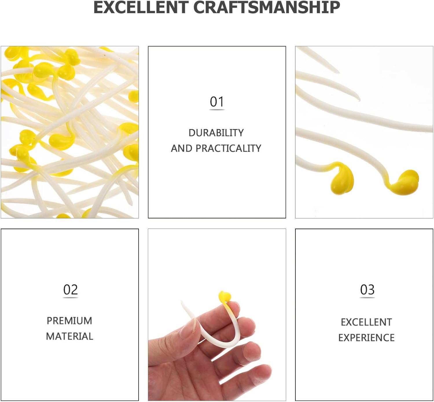 Ciieeo Realistic Bean Sprout Photo Props 50pcs