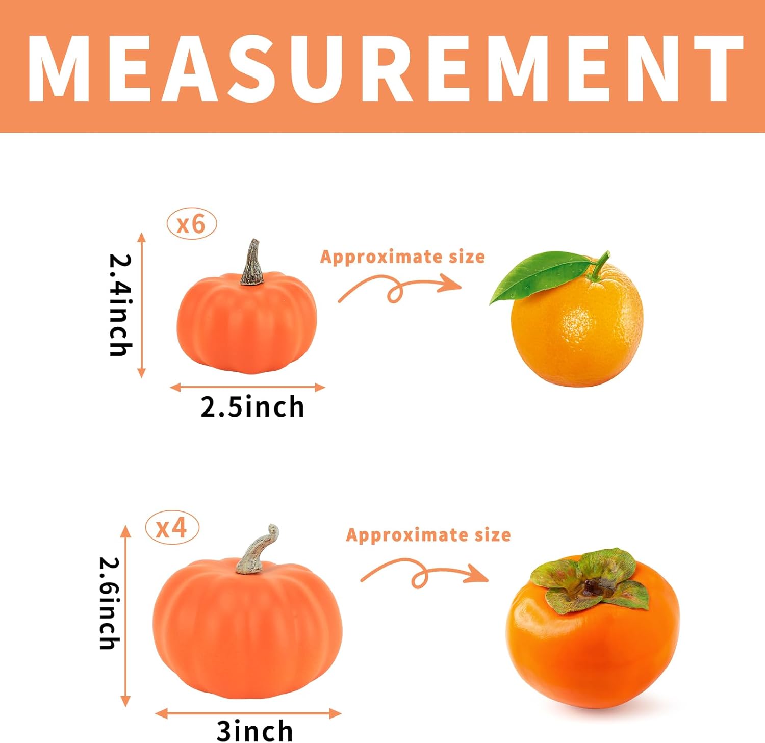 10 Pcs Fake Pumpkins Fall Thanksgiving Decorations