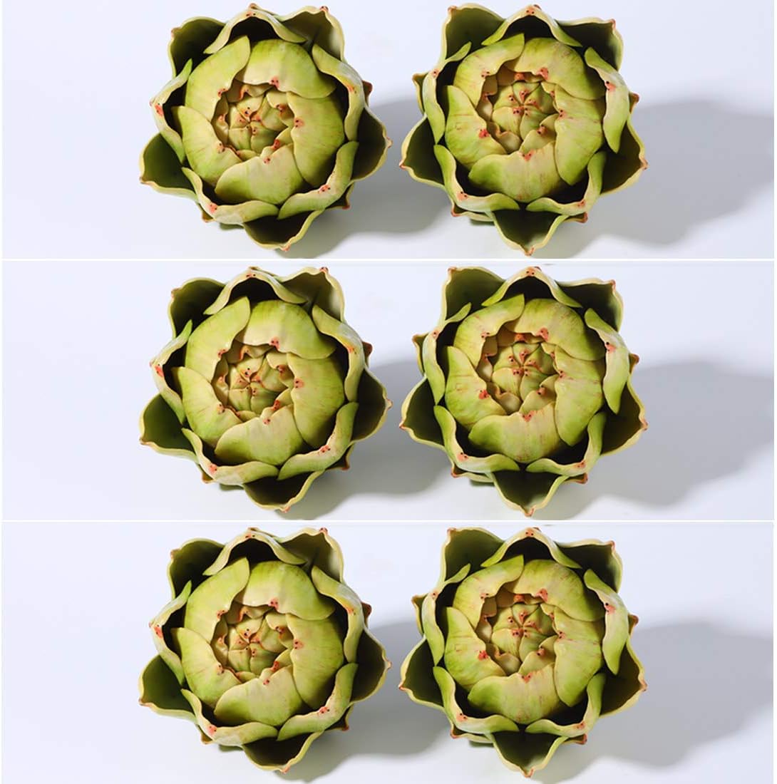 Large Green Artificial Artichoke Decor Set 6pcs
