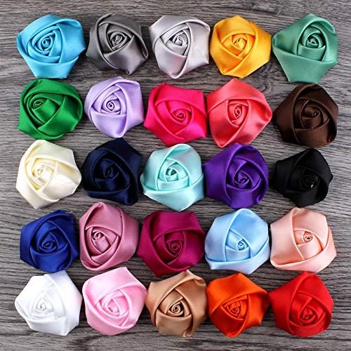 Gray Artificial Silk Satin Rose Decorative Flower Set of 20