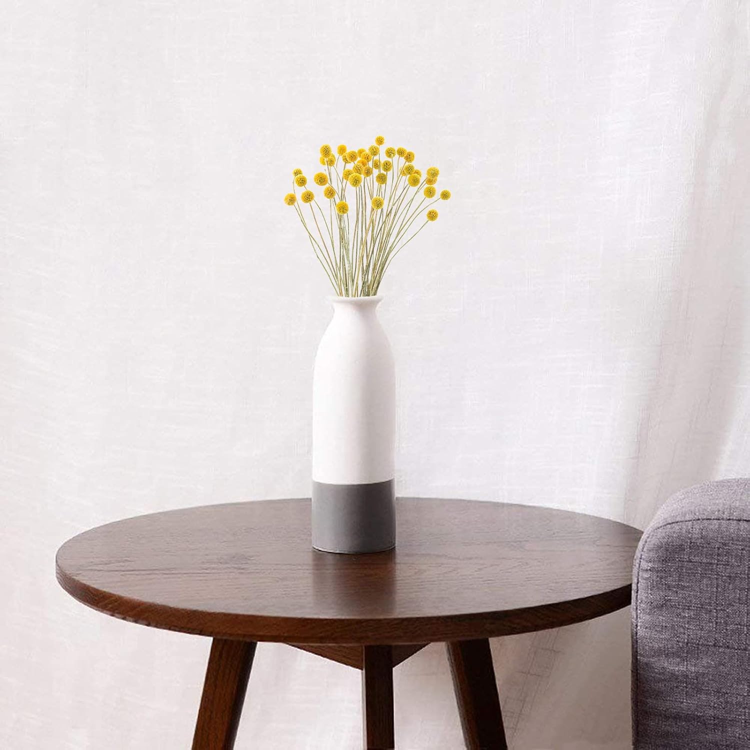 Uieke 40Pcs Dried Billy Balls Yellow Flowers for Home Wedding Decor