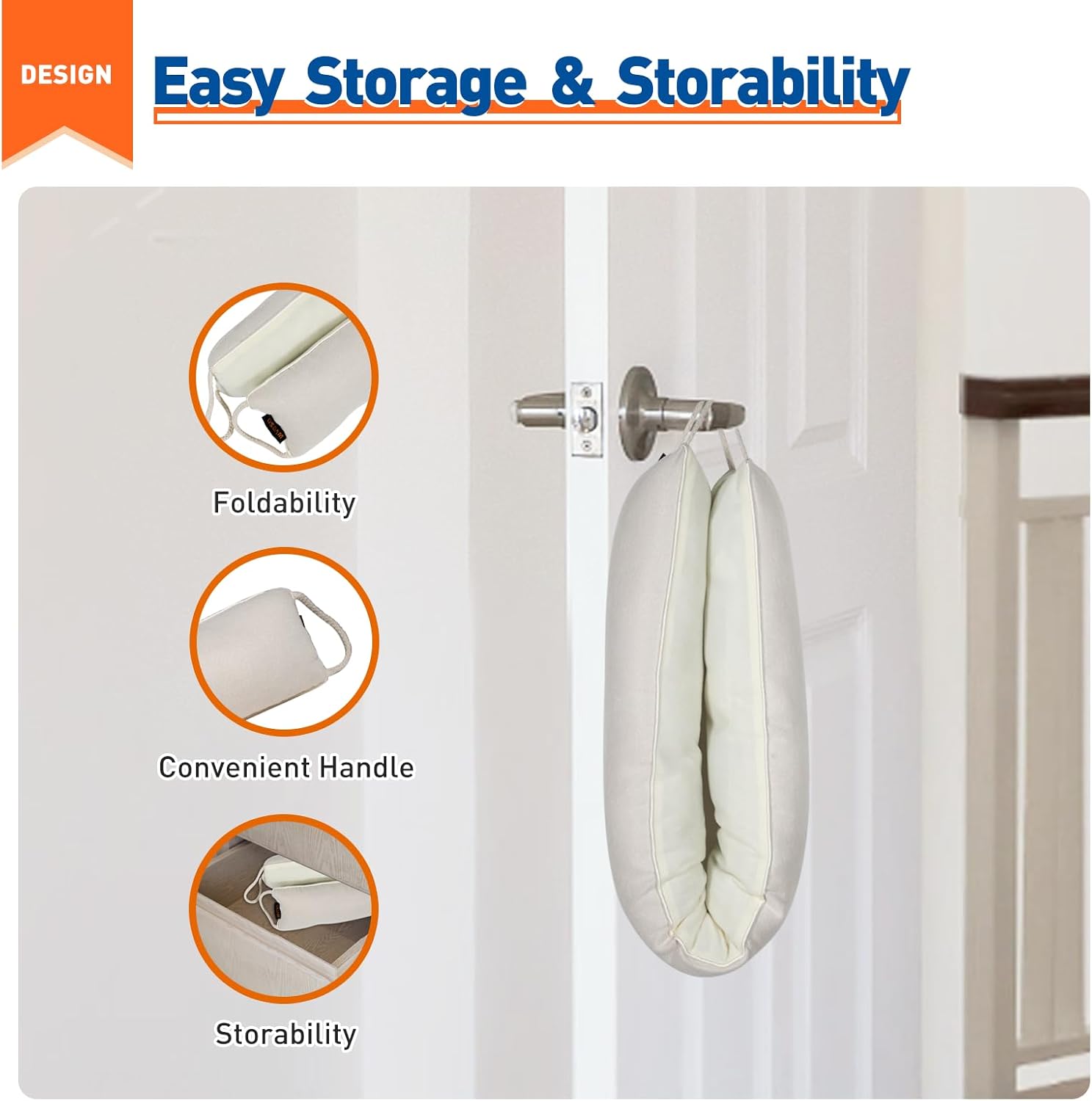 MAGZO Door Draft Stopper 32 Inch - Beige