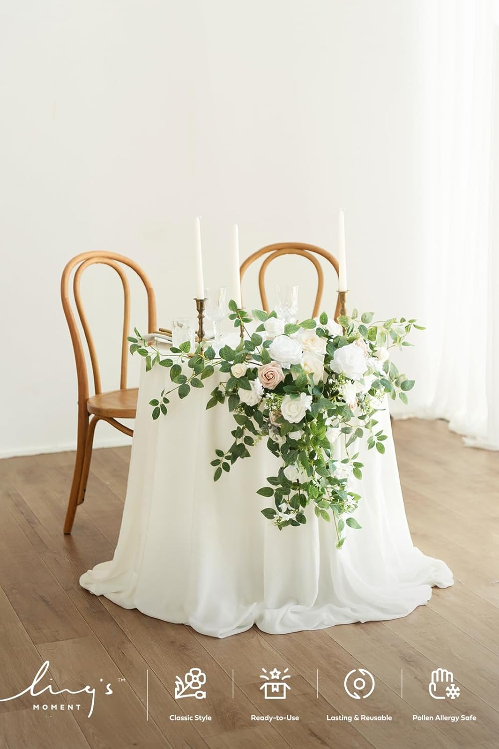 Lings Moment 2PCS Artificial Floral Swags Arch Wedding Centerpieces