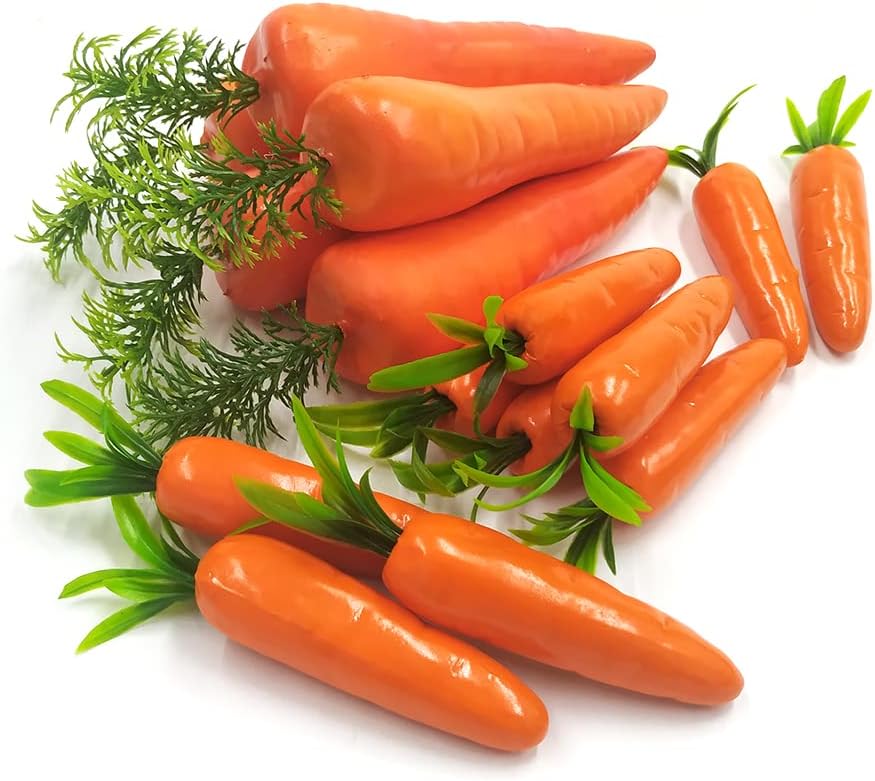 Lifelike Fake Carrots 15 Pcs Plastic Easter Decor