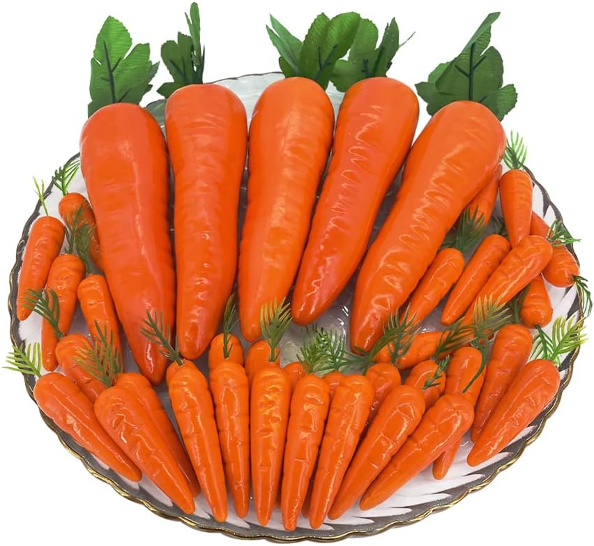 Laiiqi 35Pcs Artificial Carrots for Decor and Photography