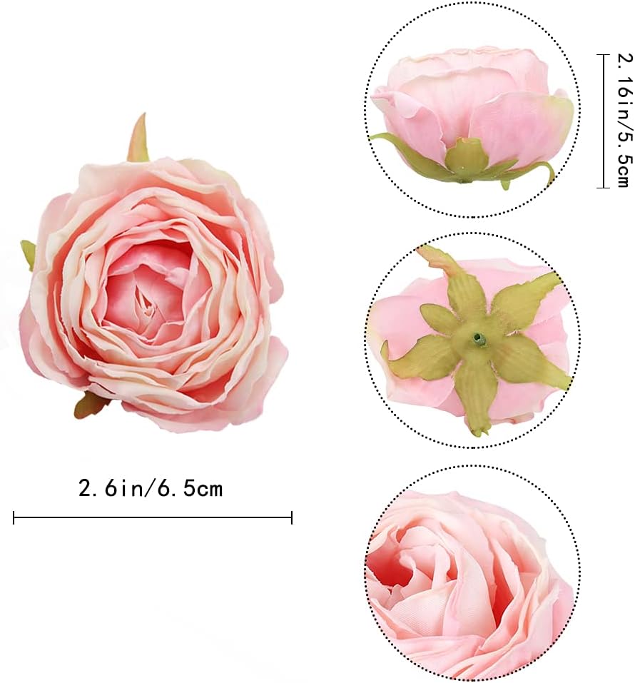 IPOPU Pink Artificial Roses 25PCS with Stems