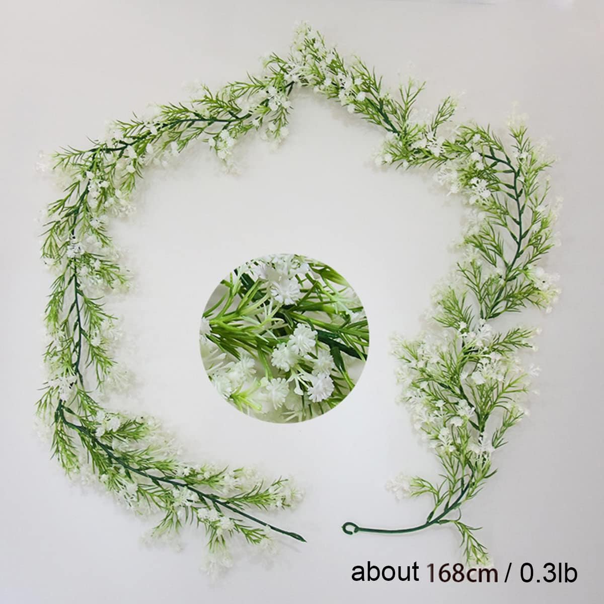 Gypsophila Artificial Flowers Garland 55 Ft White