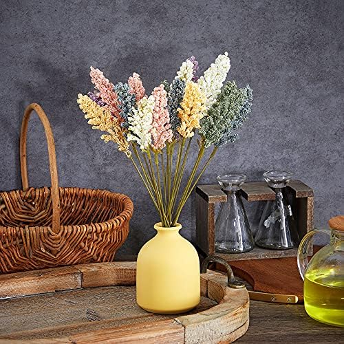 WILLBOND 24 Pcs Artificial Vanilla Flowers Pastel Foam Bouquet Decor