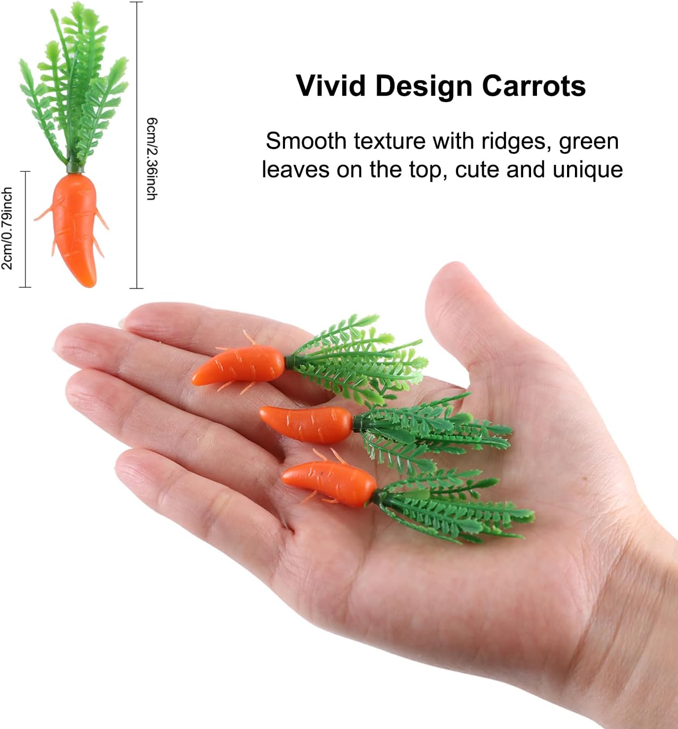 100PCS Mini Easter Carrots Plastic Decorations