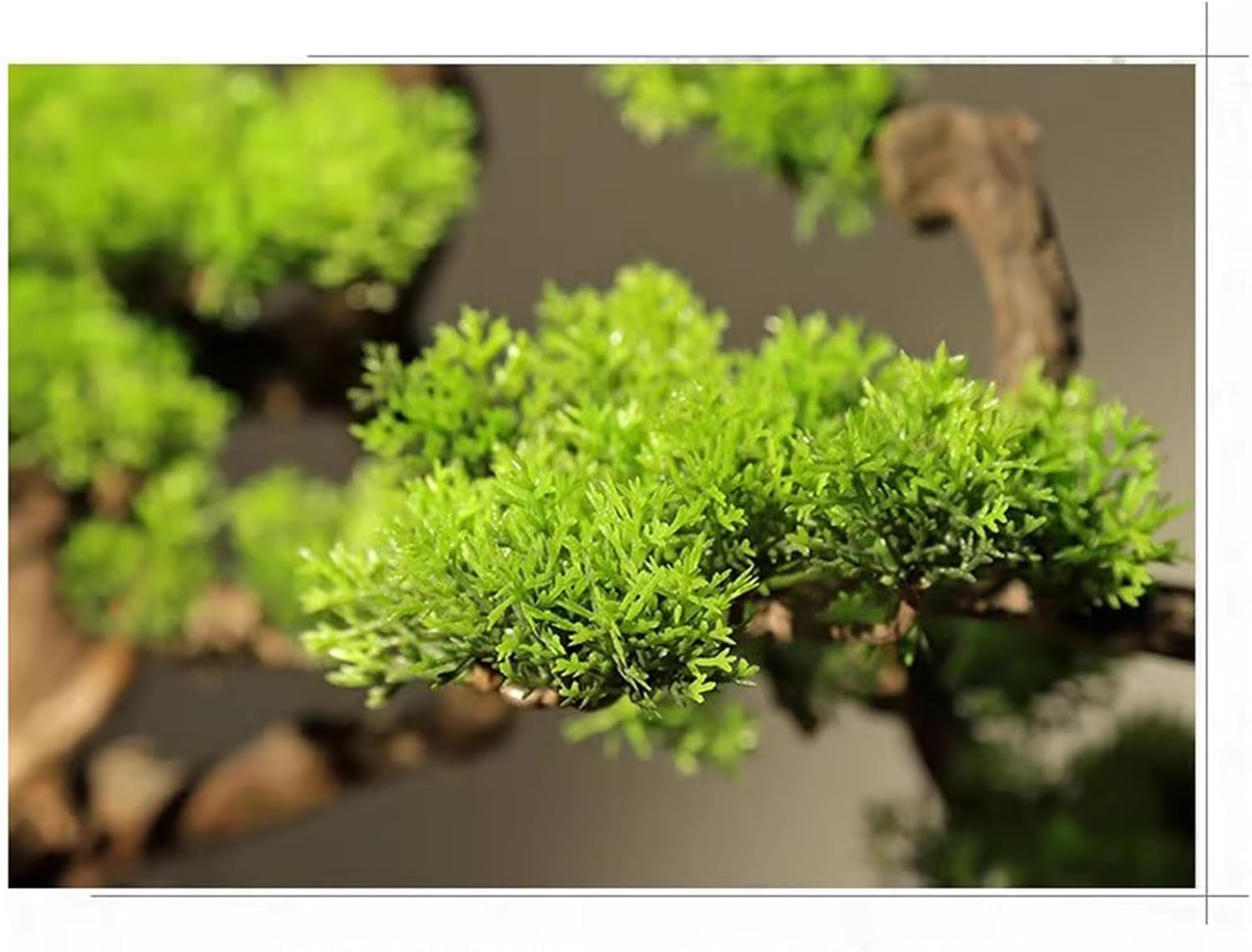 FAFACAI Artificial Bonsai Tree with Pine and Maple Leaves Gold Gray