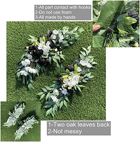 2PCS Wedding Arch Flowers with Peony and Eucalyptus