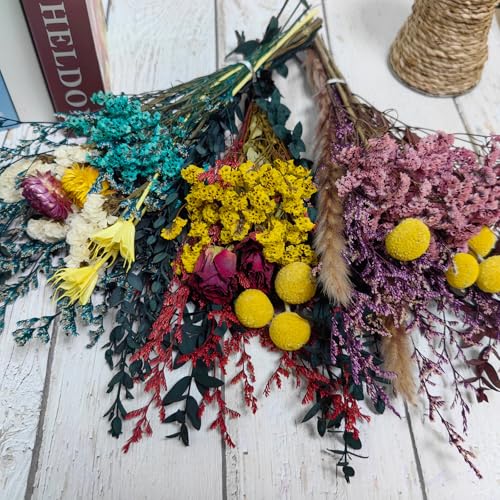 LBREVOGA Dried Flower Bouquet - Purple 15 Inches