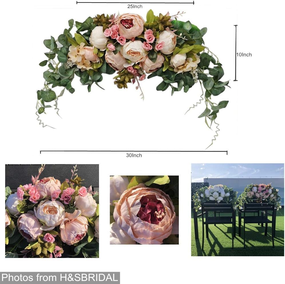 HS BRIDAL 30 Inch Rustic Artificial Floral Swag