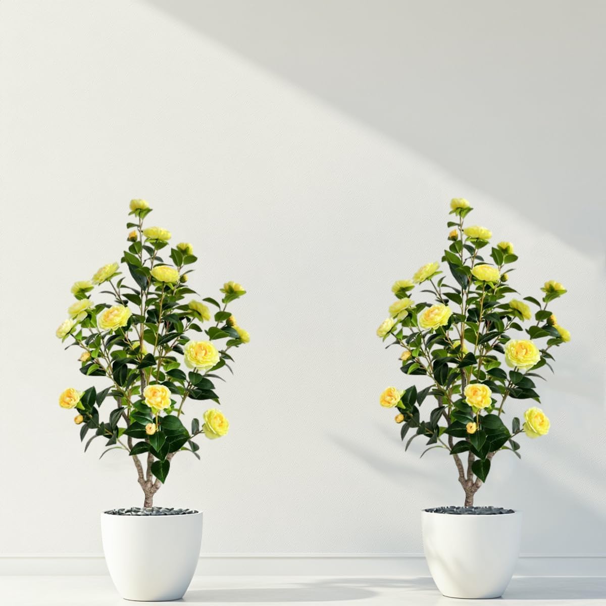 Artificial Camellia Tree 34ft Fake Plants 2 Yellow