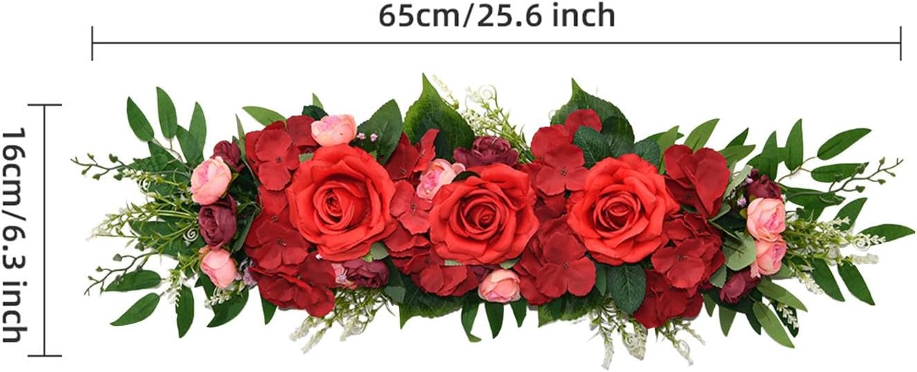 Red Wedding Arch Artificial Flower Swag Decorations