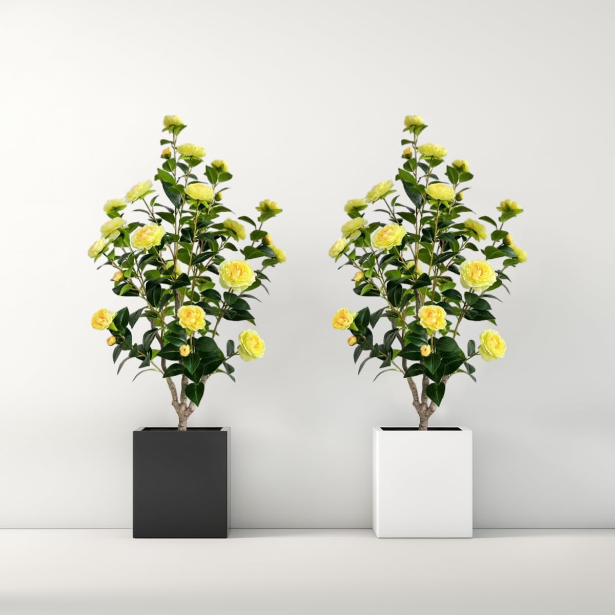 Artificial Camellia Tree 34ft Fake Plants 2 Yellow