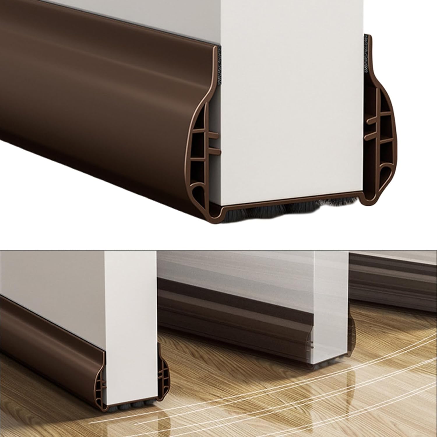 Shurhome Door Draft Stopper Adjustable Interior Bottom Sweep