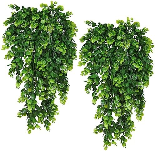 RECUTMS 4 Pack Artificial Eucalyptus Hanging Plants Greenery Decor