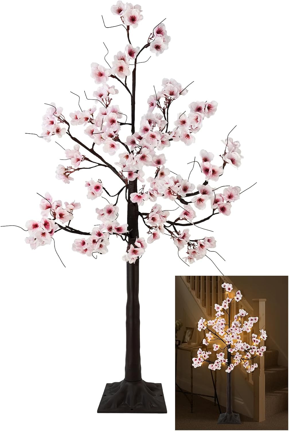 Uieke 4FT Cherry Blossom Tree with 48 Lights