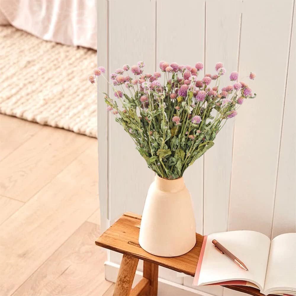 JOJAZE Dried Flower Bouquet Pink Globe Amaranth Natural Wedding Decor