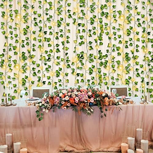 24 Pack Fake Vines with 200 Lights Timer