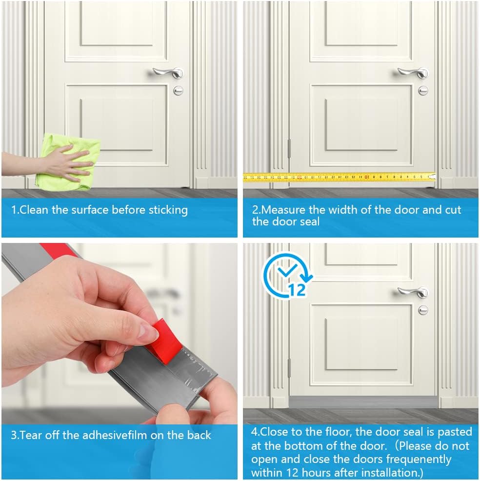 Ainiv Door Draft Stopper Under Door Seal Anti-Collision Grey