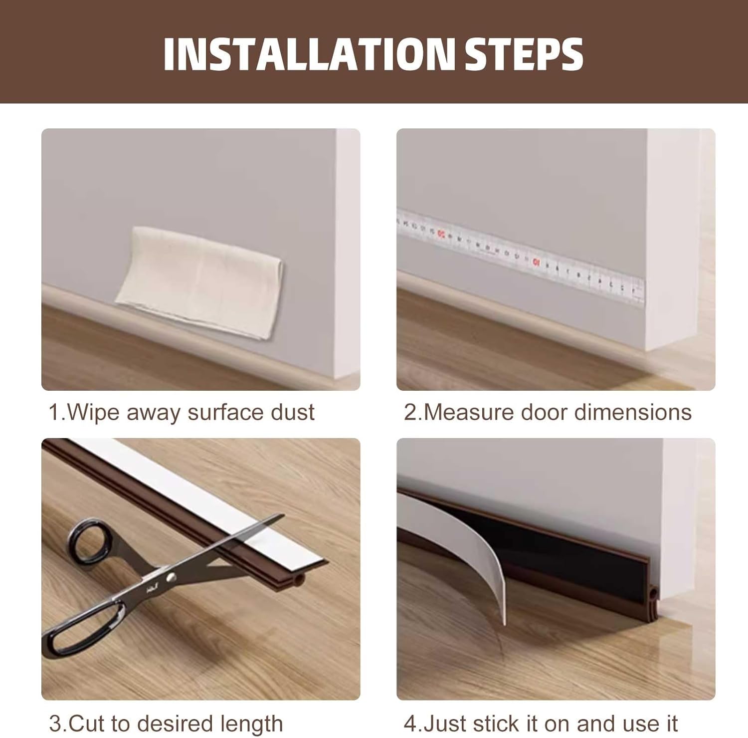 Under Door Draft Stopper with Adhesive 39 Inch Length 15 Inch Width
