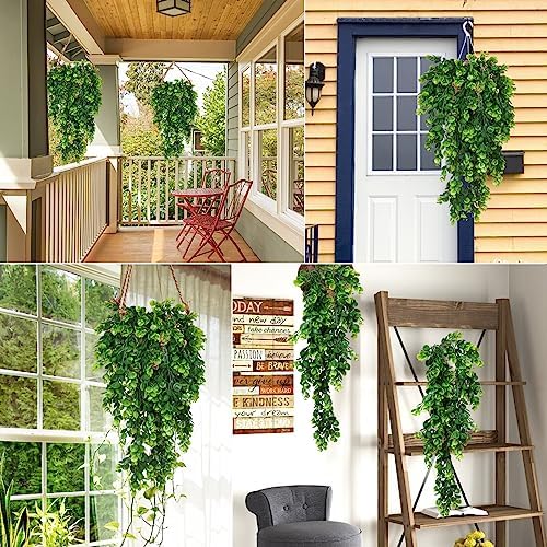 RECUTMS 4 Pack Artificial Eucalyptus Hanging Plants Greenery Decor