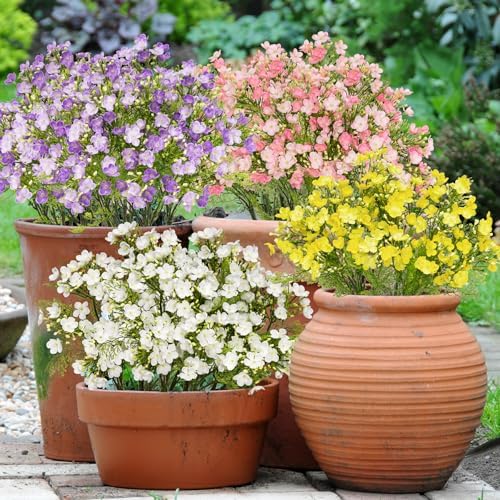 UV Resistant Plastic Hydrangea Flowers 4pcs Pink