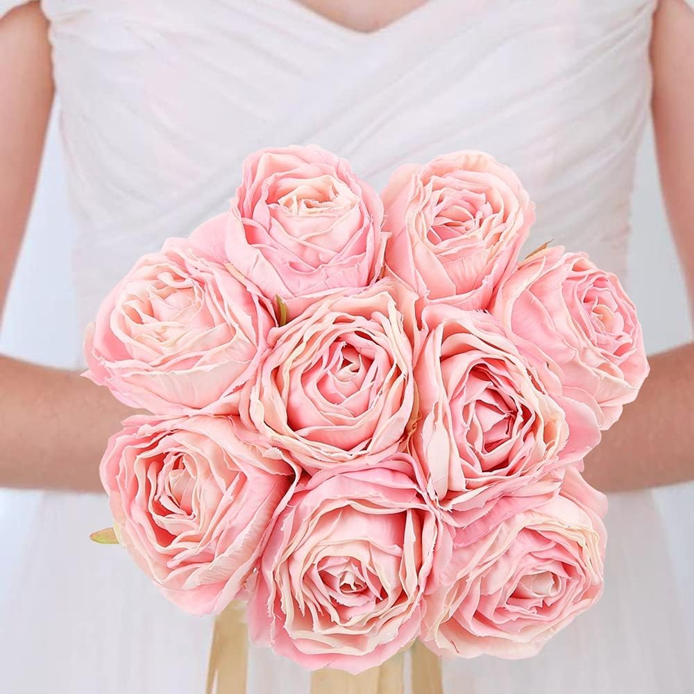 IPOPU Pink Artificial Roses 25PCS with Stems