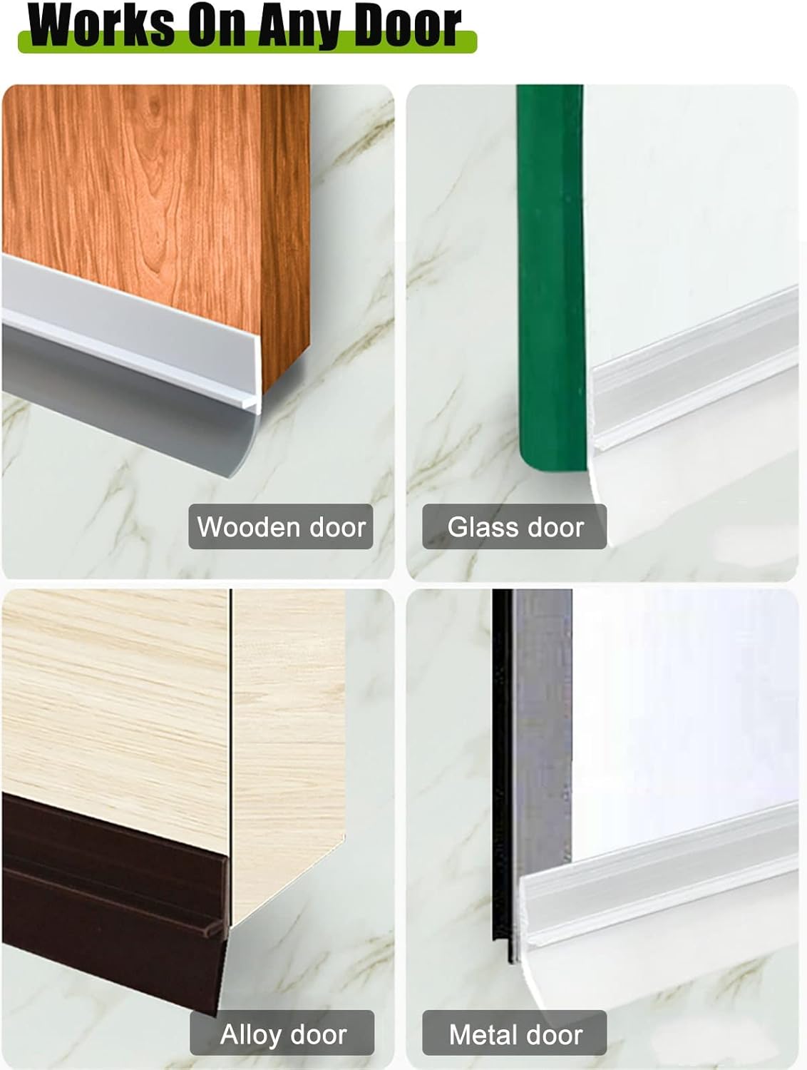 BEINME Waterproof Door Draft Excluder for Large Gaps