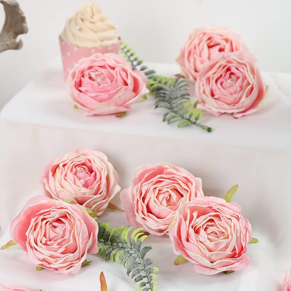 IPOPU Pink Artificial Roses 25PCS with Stems
