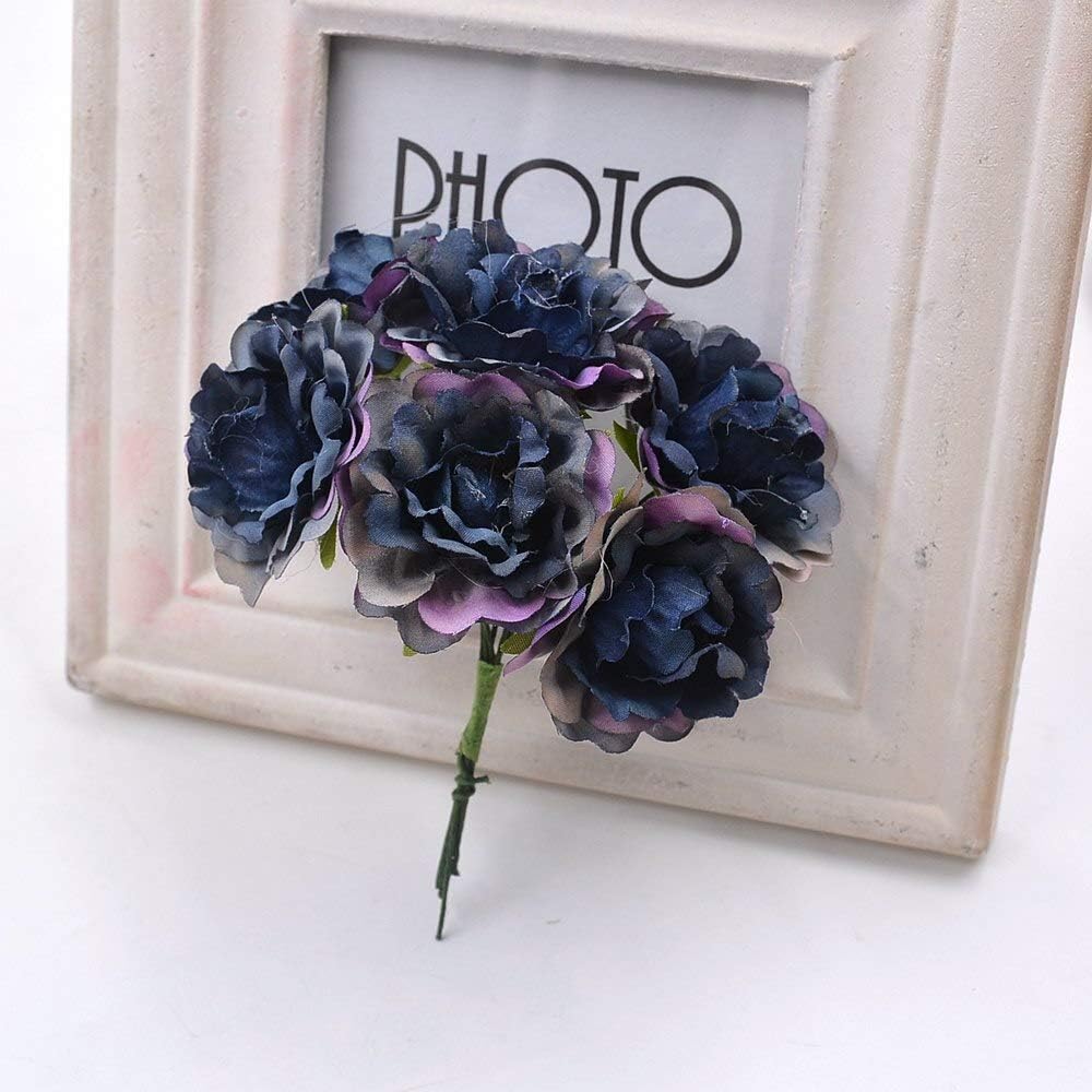 Gray Silk Peony Artificial Flower Set of 42