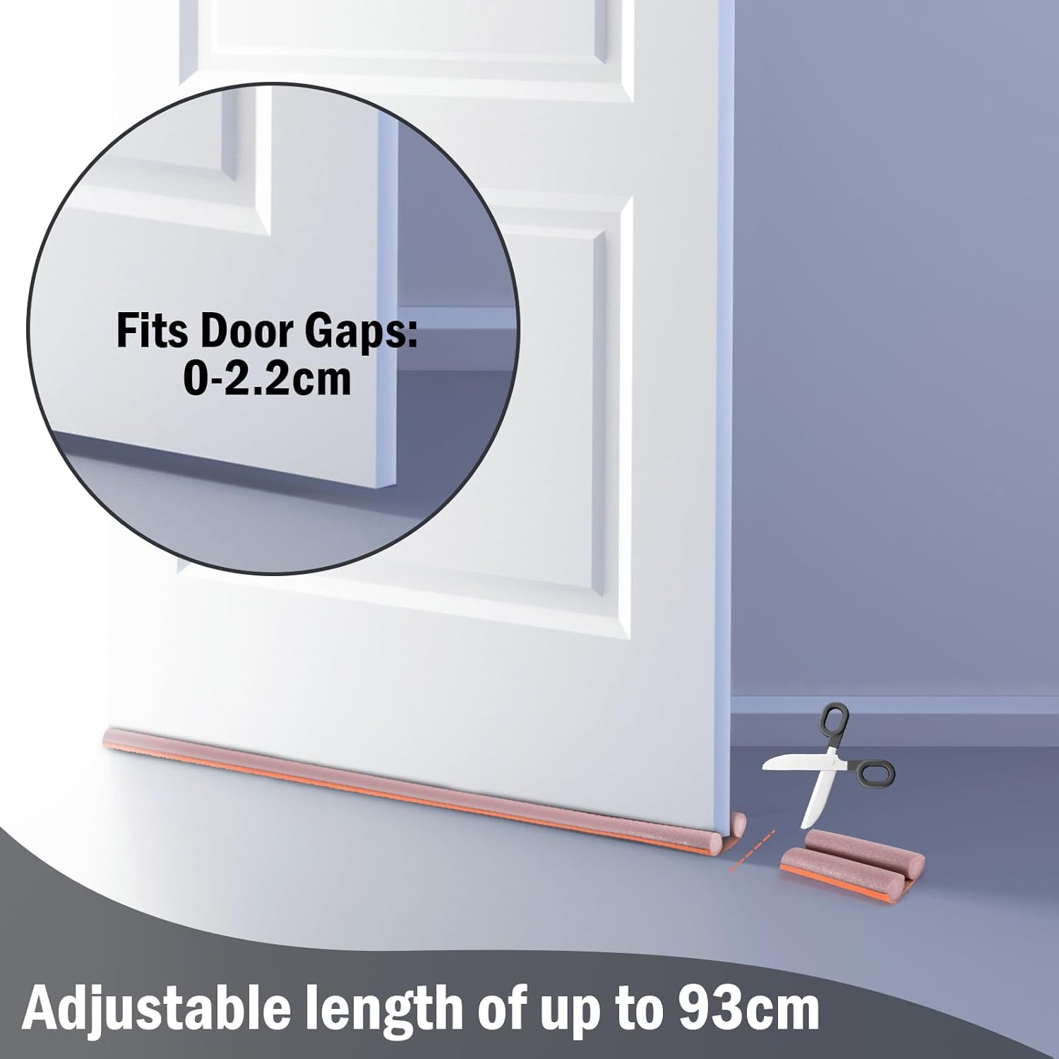 Adjustable Door Draft Stopper 366 Inch Orange