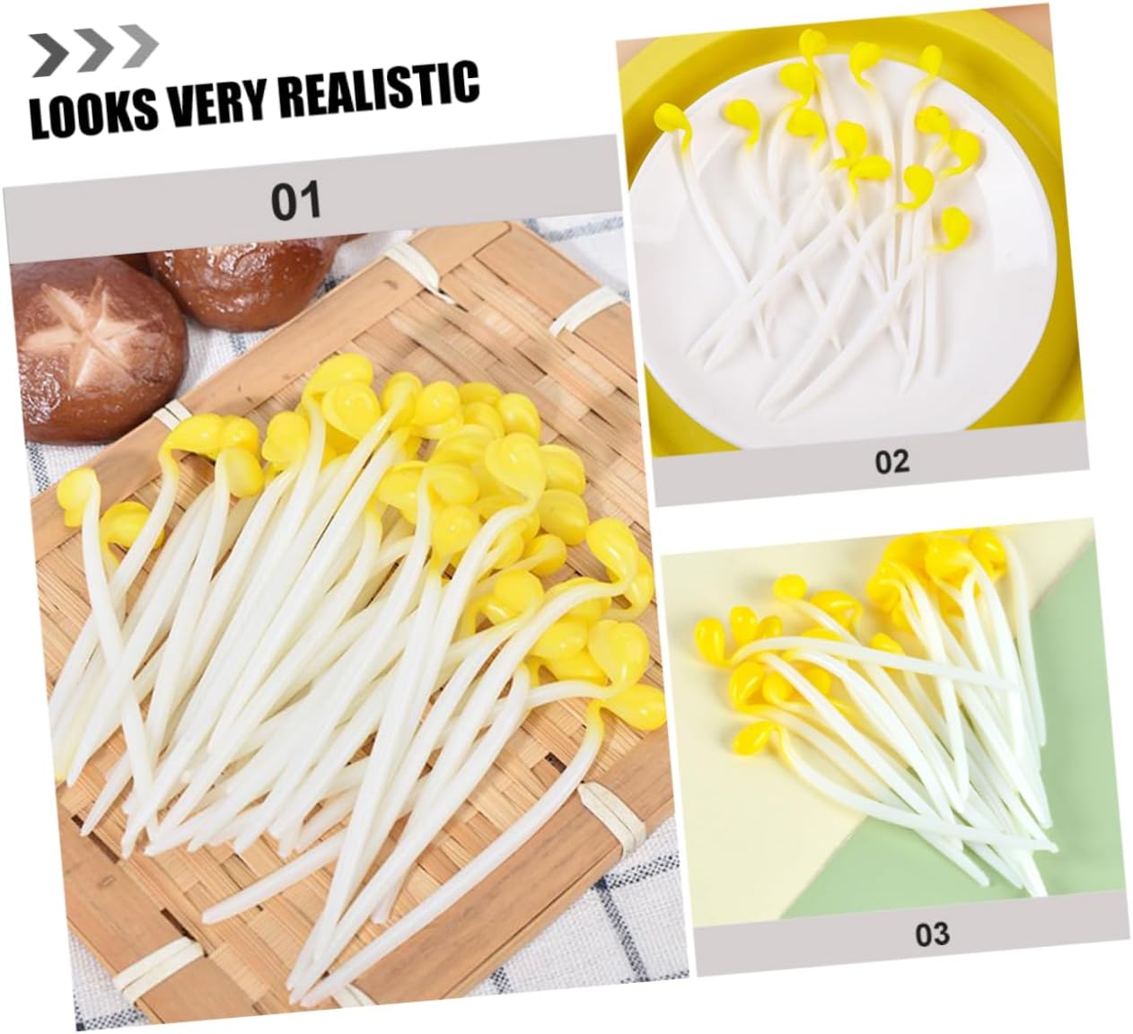 Garneck 12pcs Lifelike Artificial Bean Sprout Models for Preschool Education and Photography
