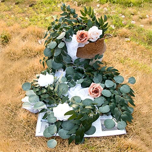 3Pcs Fake Eucalyptus Vines 65FT Silk Ivy Garland Artificial Plants
