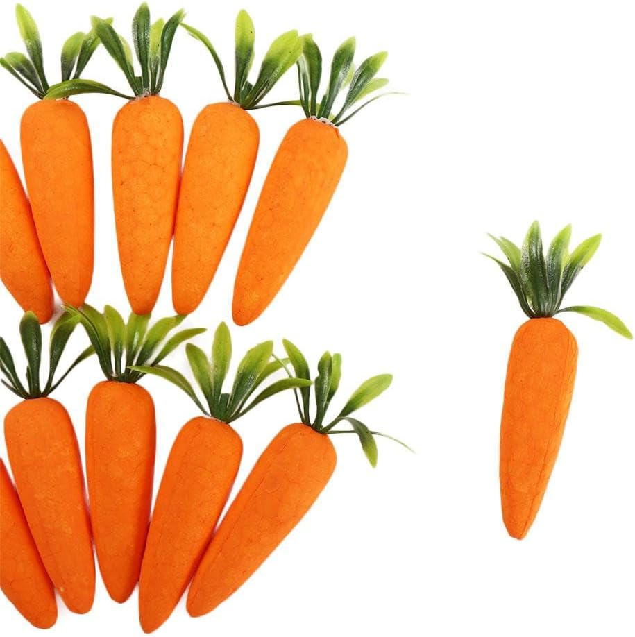 Kopida 12Pcs Set Artificial Carrots for Easter Decor