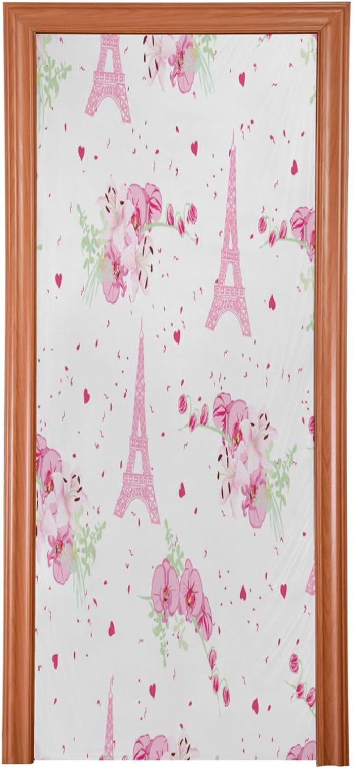 Susiyo Romantic Paris Pink Halloween Door Cover