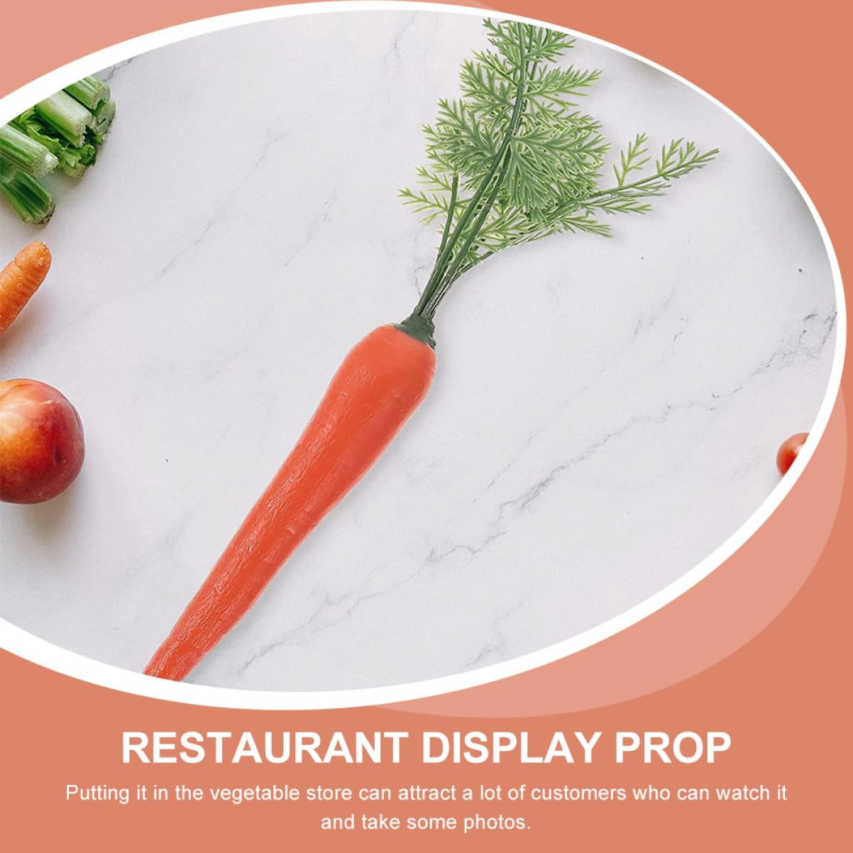 Ciieeo Realistic Artificial Carrots 2pcs Orange 33x115cm