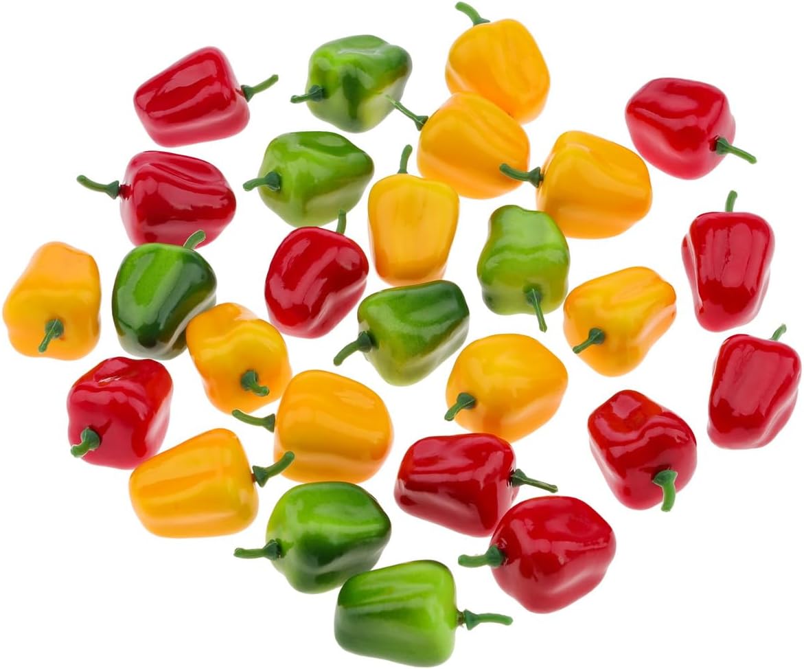 30PCS Artificial Bell Peppers Decorative Vegetables