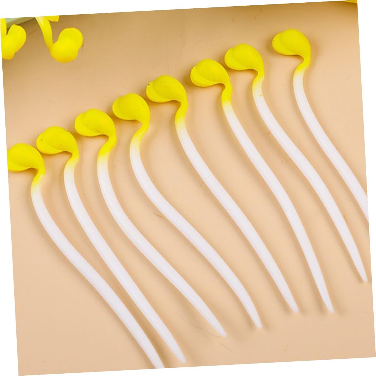 Garneck 12pcs Lifelike Artificial Bean Sprout Models for Preschool Education and Photography