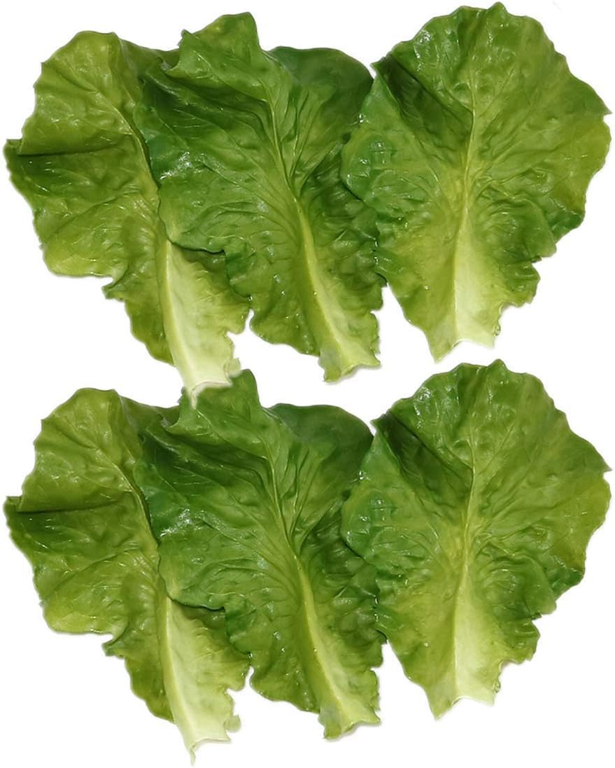 Nice Purchase 6pcs Simulation Green Lettuce Leaves Fake Vegetable Model