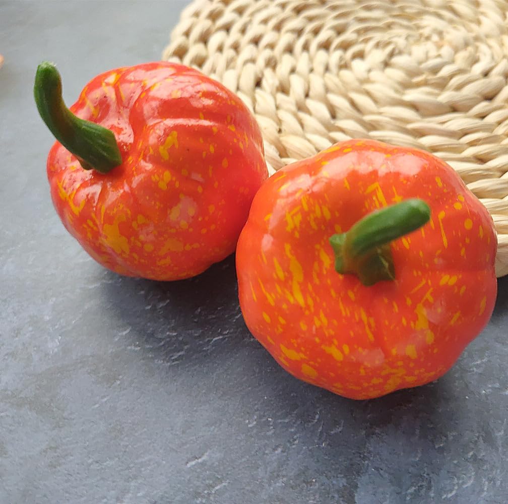 Ebonee Artificial Mini Pumpkins Halloween Decoration 12 Pack