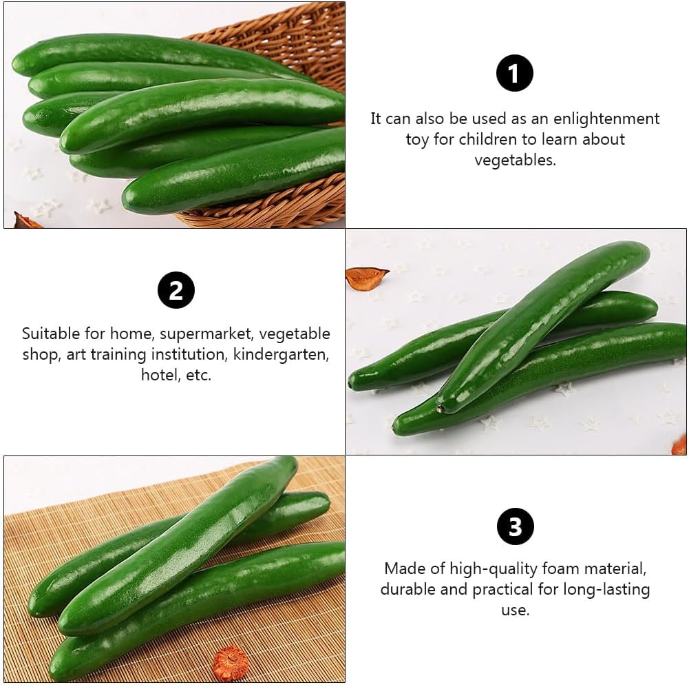 TOYANDONA 10 Pcs Realistic Artificial Cucumber Decor