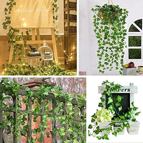 CQURE 18 Pack Artificial Ivy Garland 126 Ft UV Resistant