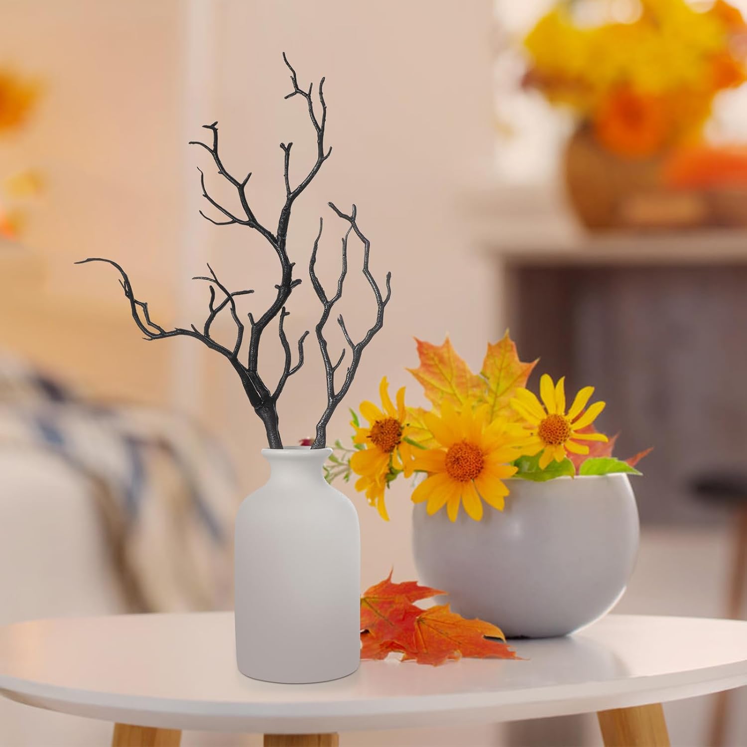 Artificial Antler Dried Tree Branches 4pcs Black Plastic Manzanita Decor