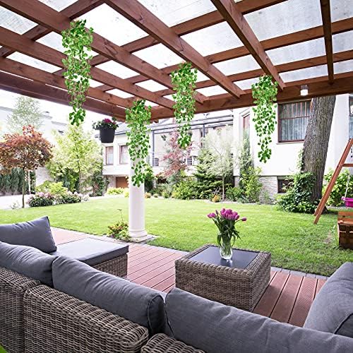Mudder 3 Packs LED Artificial Hanging Plants with Lights