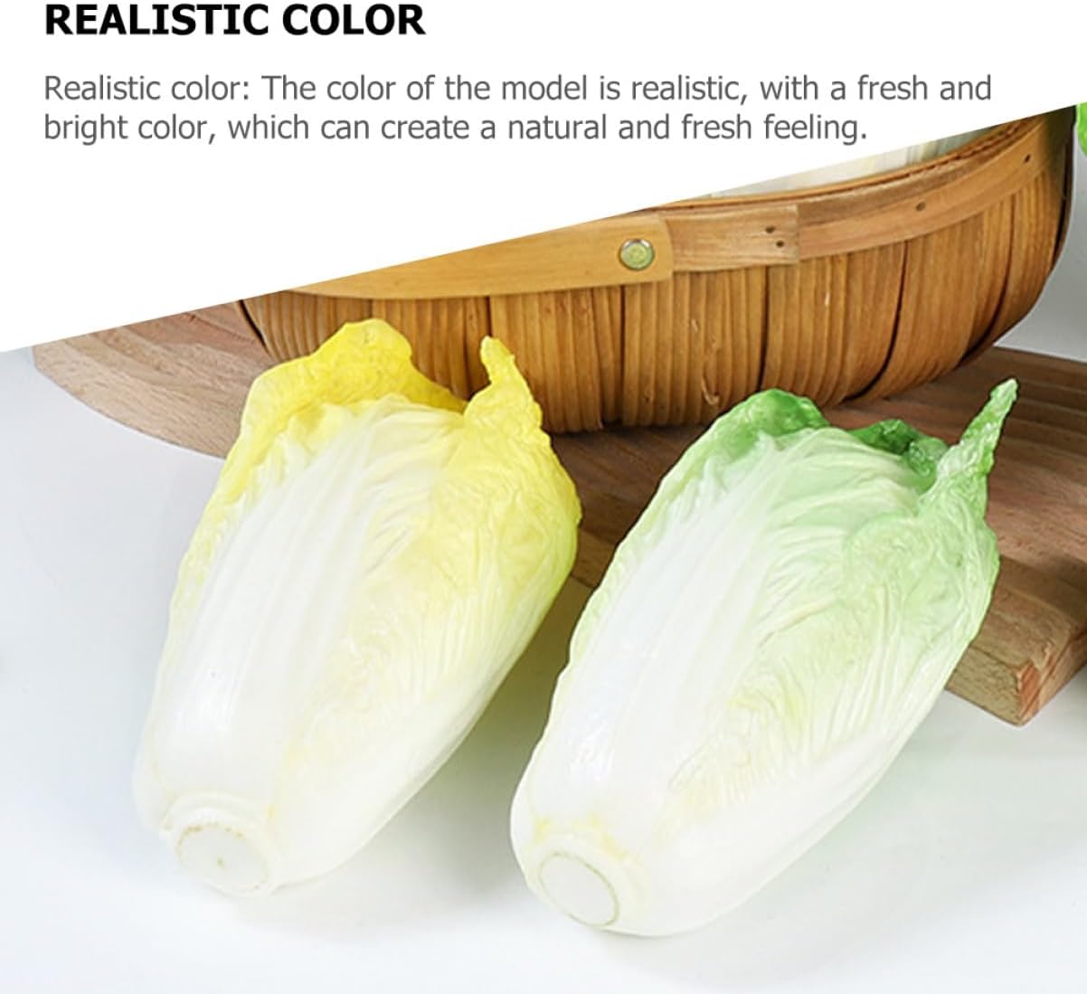 Happyyami Artificial Vegetables Realistic Chinese Cabbage Decor